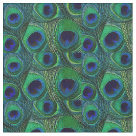Tecido de pena de Peacock - Marinho azul verde-azu