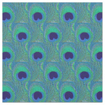 Tecido de pena de Peacock - Teto Marinho Azul Verd