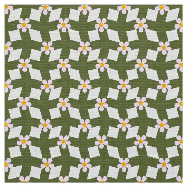Tecido de Poliéster com Estampa Floral Abstrata em (Modelo)