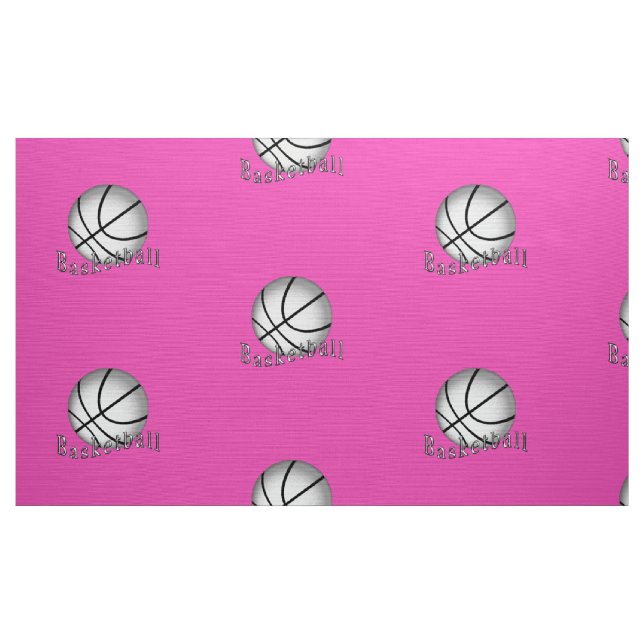 Tecido de prata e cor-de-rosa do basquetebol pela (Jarda)