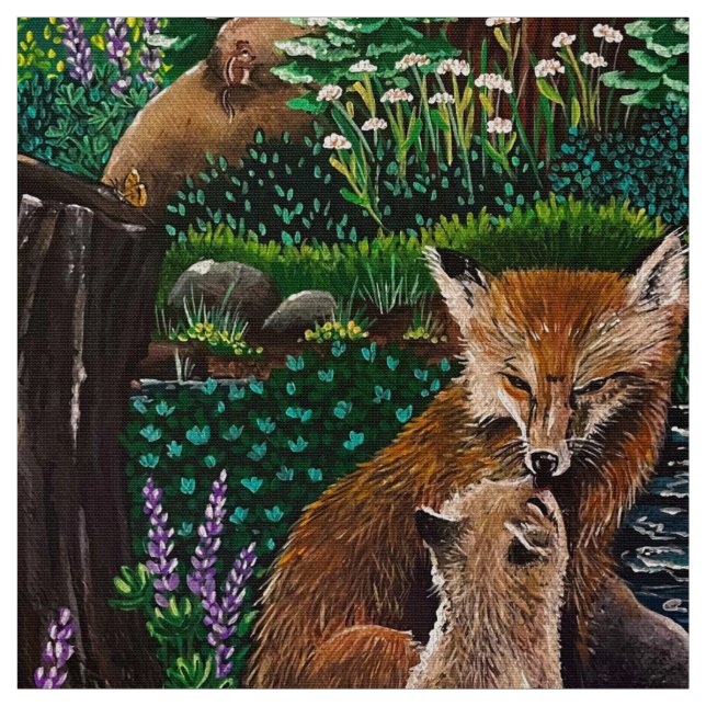 Tecido de Raposa do Amor da Mãe (Modelo)