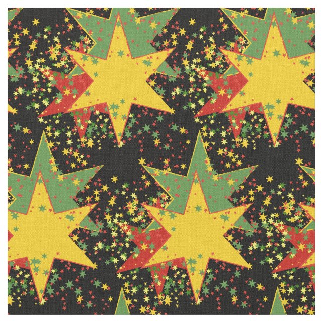 Tecido de Rasta Starburst nas cores de Rasta (Detalhe)