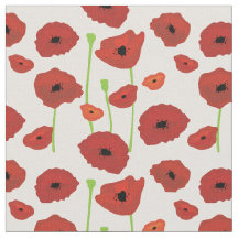 Tecido de Red Poppies.