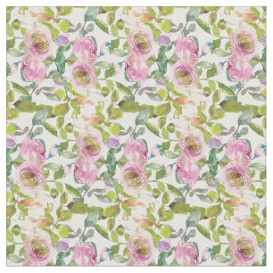 Tecido de Rosas de Aquarela