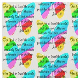 TECIDO DE SCRIPTURE DO BOTÃO RAINBOW JOHN 3:16