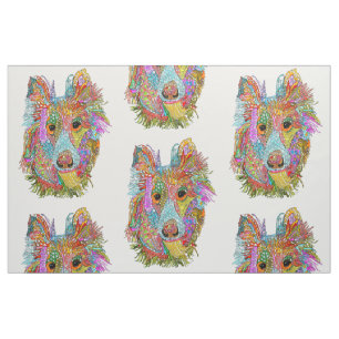 Tecido de Sheltie bonito e colorido