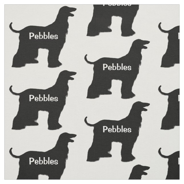 Tecido de silhueta de cão afegão personalizado (Modelo)