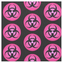 Tecido de Símbolo de Risco Biológico Rosa e Preto