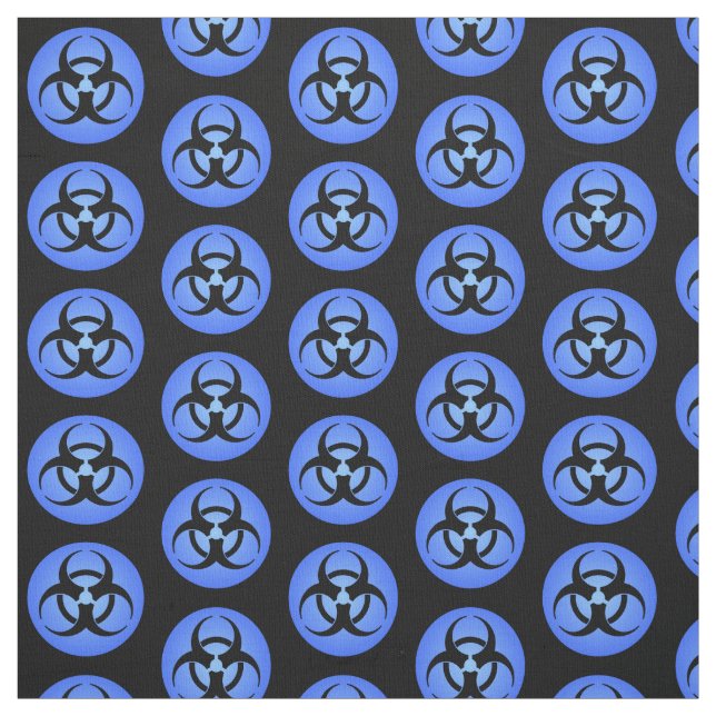 Tecido de símbolos de perigo preto e azul (Modelo)