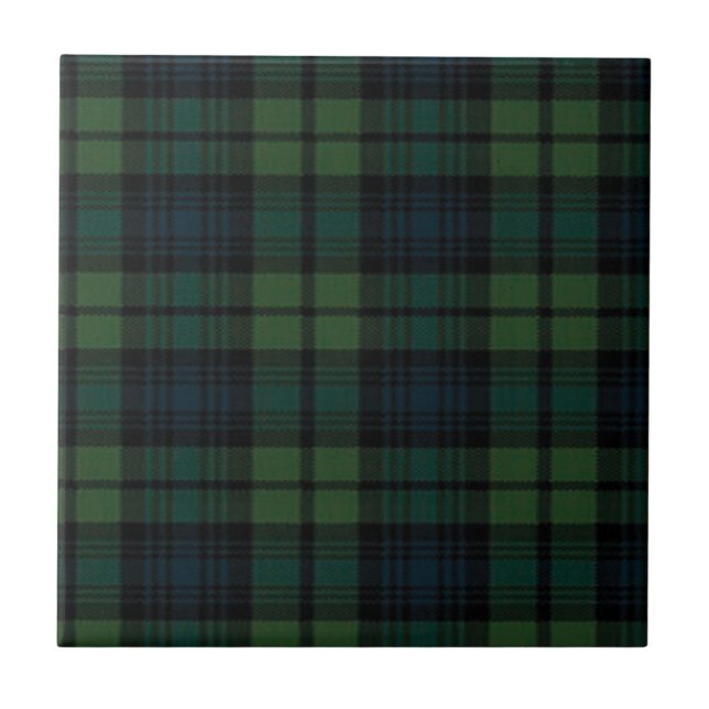 Tecido de Tartan Azulejo cerâmico (Frente)