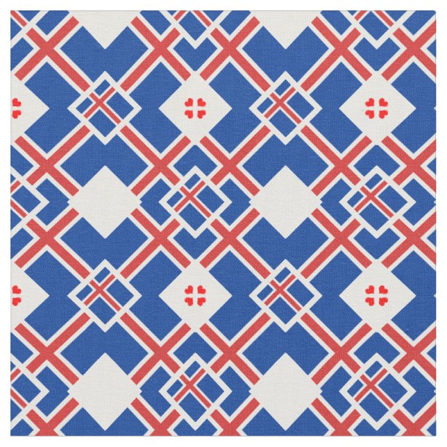 Tecido de tendências islandês Flag e Islândia (Detalhe)