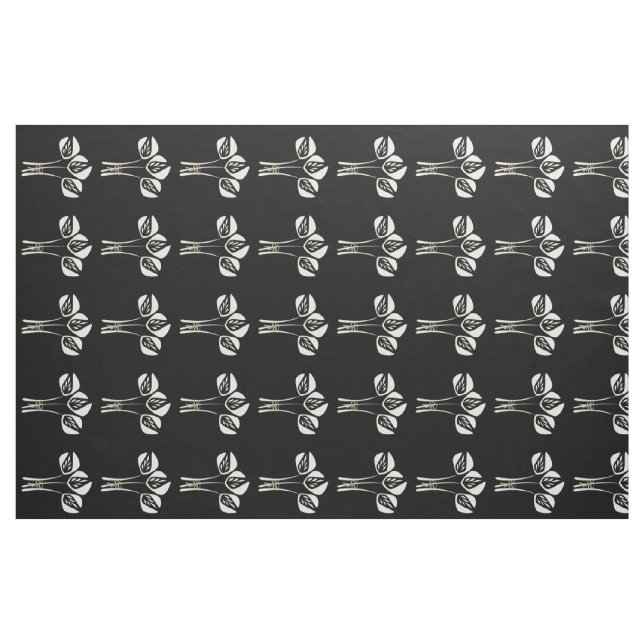Tecido de Tulip do Estilo de Deco de Arte Preta de (Fat Quarter)
