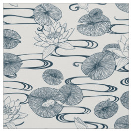 Tecido de Waterlily Pond White Waterlily