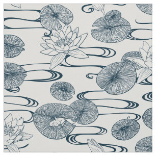 Tecido de Waterlily Pond White Waterlily