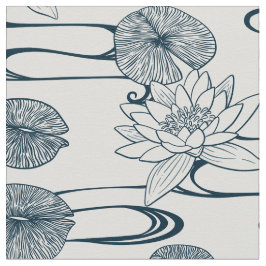 Tecido de Waterlily Pond White Waterlily
