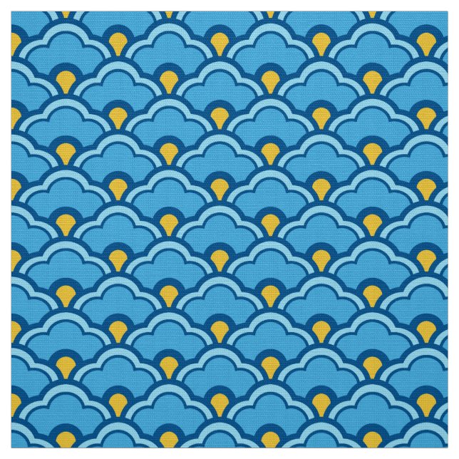 Tecido Deco China Scallops, Turquesa e Aqua (Modelo)