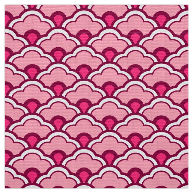 Tecido Deco Chineses Escalços, Fuchsia e Rosas claro (Modelo)