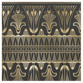 Tecido Deco de Arte Preta e Dourada Amarela