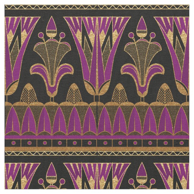 Tecido Deco de Arte Roxo Dourada e Negra (Detalhe)