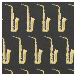 Tecido Decor de Sala Musical Saxofone