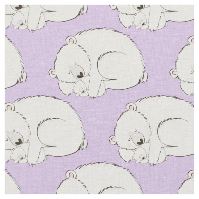 Tecido Decoração de Berçário de Bebê Urso Polar Fofo (Detalhe)