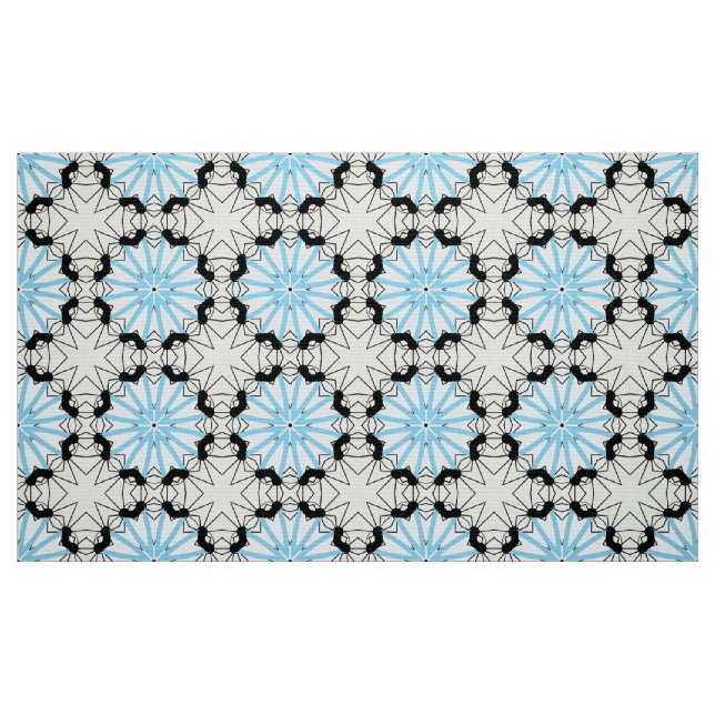 Tecido Decorative blue and black geometric pattern  (Fat Quarter)