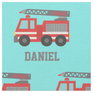 Tecido Decorativo Infantil Caminhão de Bombeiros V