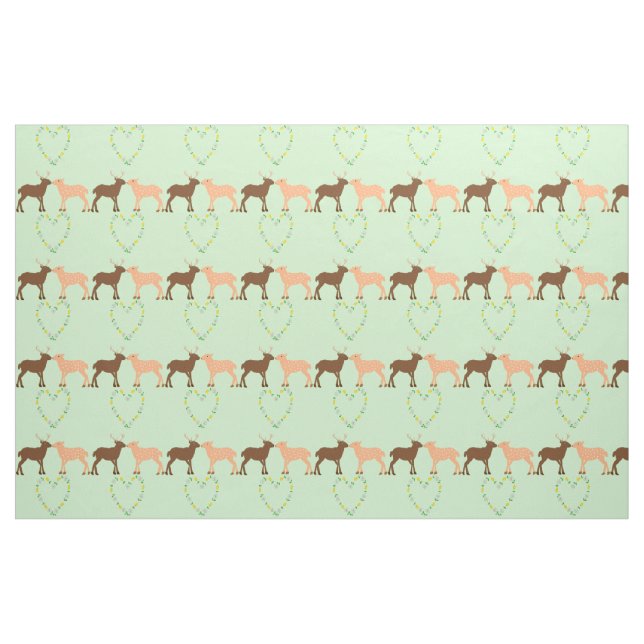 Tecido Deer Casal e Daisy Heart (Fat Quarter)