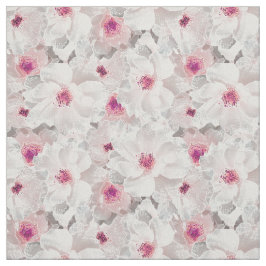 Tecido Delicar floral branco e rosa