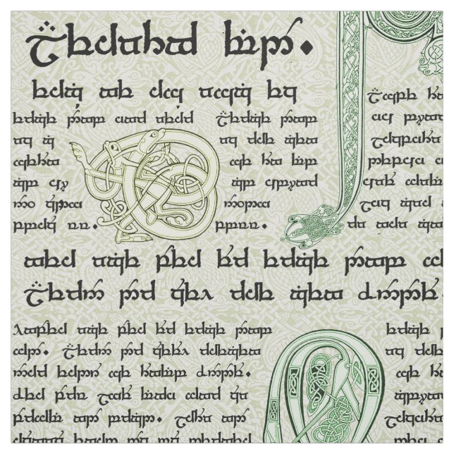 Tecido Demonstrador celta no verde (Modelo)