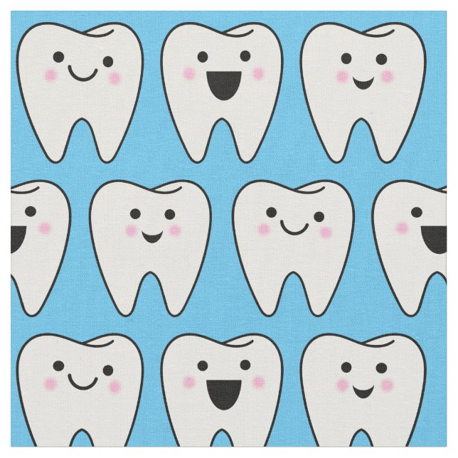 Tecido Dentes De Dentes De Dentista Dental Azul (Detalhe)