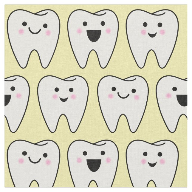 Tecido Dentes De Fada Dentista Dental Amarelo (Detalhe)