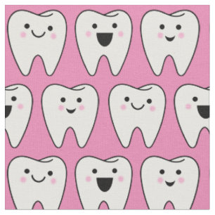 Tecido Dentes De Fada Dentista Dentária Rosa Dentária
