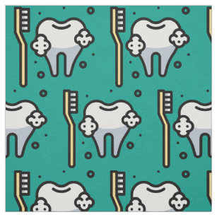 Tecido Dentes e Padrão de escova de dentes bonitos sorrid