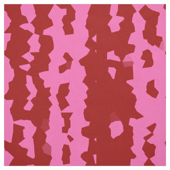 Tecido Desenho Abstrato Irregular Rosa Bege Vermelho (Modelo)