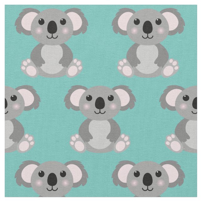 Tecido Desenho Animado de Koalas Fofos (Detalhe)