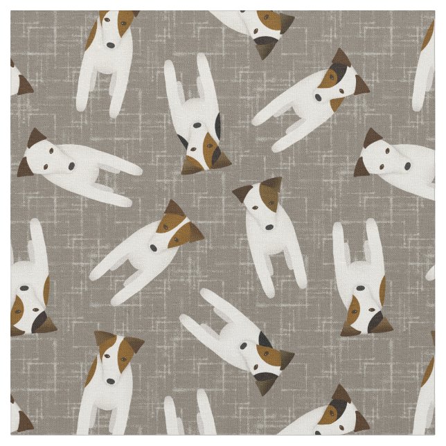 Tecido desenho animado JRT Jack Russell cães padrão greig (Detalhe)