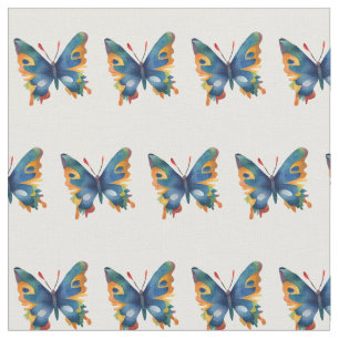Tecido Desenho colorido da borboleta