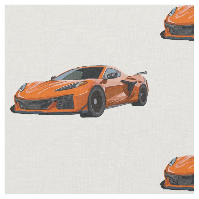 Tecido Desenho Da Mão Laranja C8 Corvette (Detalhe)