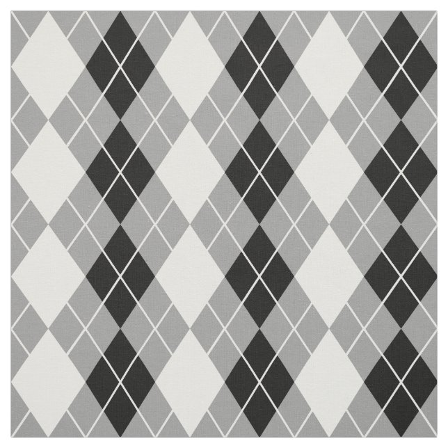 Tecido Desenho de diamante argila cinza preto e branco (Modelo)