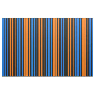 Tecido Desenho de Listras Verticais Laranja Azul