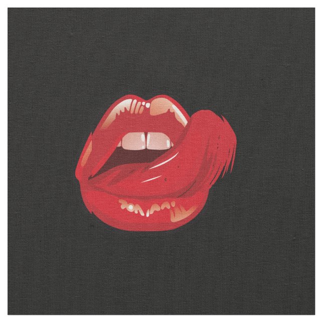 Tecido Desenho de maquilhagem labial. Pomada.Engraçado (Detalhe)