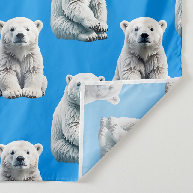 Tecido Desenho de padrão de urso polar azul (Criador carregado)