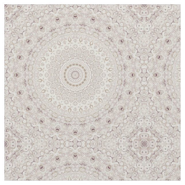 Tecido Desenho de Padrão Mandala Bege e Taupe (Detalhe)