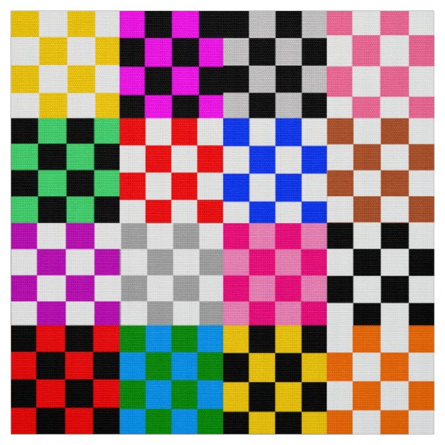 Tecido Desenho de padrão xadrez colorido em patchwork  (Modelo)
