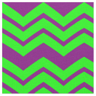 Tecido Desenho de zigue-zague Chevron Verde Roxo