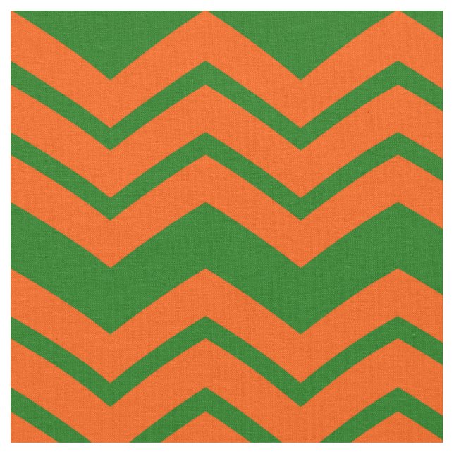 Tecido Desenho de ziguezague Chevron Verde Laranja  (Detalhe)