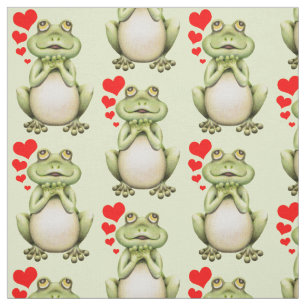 Tecido Desenho do amor do sapo