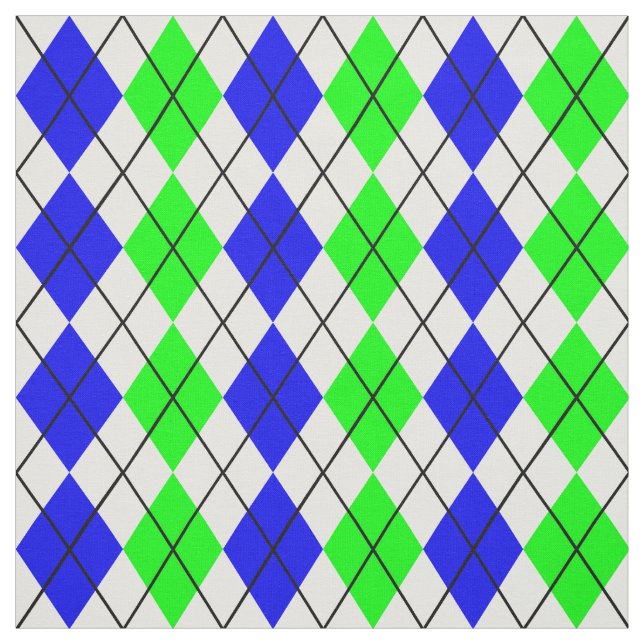 Tecido Desenho em Diamante Argyle Azul Verde Branco (Modelo)