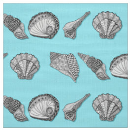 Tecido Desenho manual de Seashell Beach Decor DIY Color